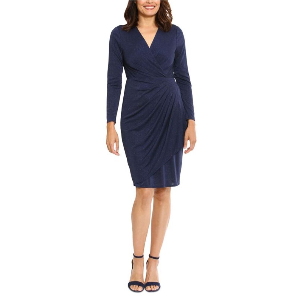 LONDON TIMES Womens Glittery Wrap Dress, NWT - Picture 1 of 1